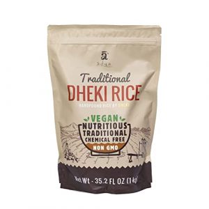 Adya Organics Hand Pounded Dheki Rice | 100% Organic Dheki Rice | Hand Pounded Rice | Chemical-Free Rice | Dheki Ka Chawal | 100% Pure, Untouched and Unprocessed Rice โ (1 Kg)