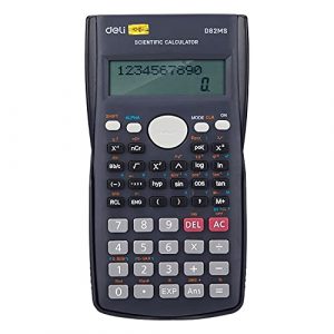 Deli WD82DMS Scientific Calculator with 240 Functions and 2 Line LED Display | ANS Function, Fractional Arithmetic Function | 3 Years Warranty (Black)