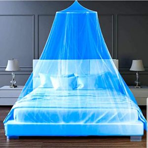 Maruti Enterprise Polyester Adults Mosquito net King Size Bed [Round] Mosquito Net(Sky Blue)