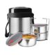 Milton Legend Deluxe 3 Thermosteel Tiffin Box, (3 Containers) 200 ml, Silver